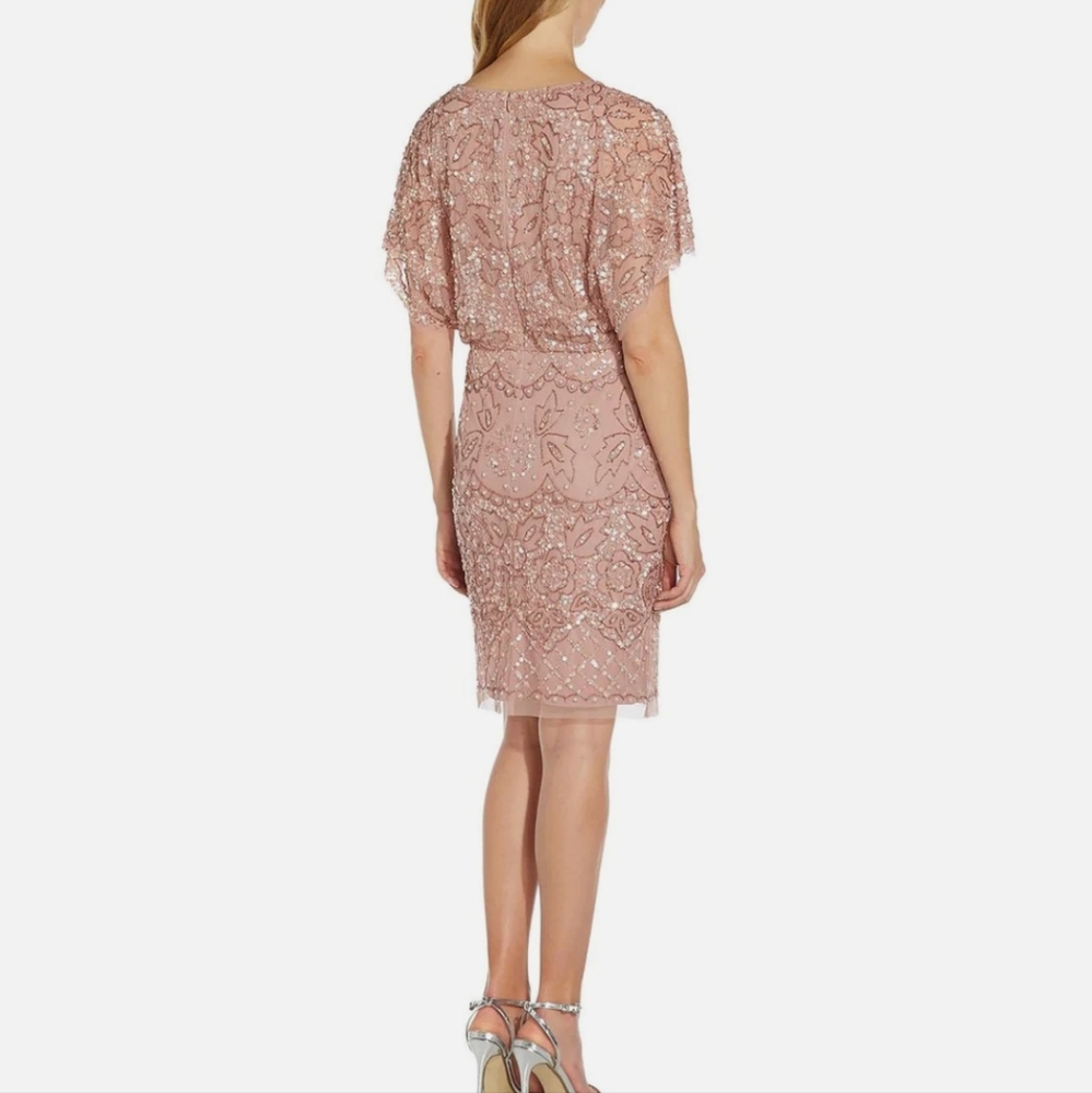 NWT Adrianna Papell Beaded Blouson Dress sz 4 - Picture 4 of 10